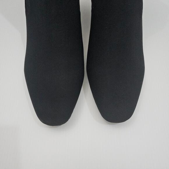 Donald Pliner Gaige Ankle Boot Womens 8.5 Black Crepe Block Heel Minimalist - Picture 6 of 14